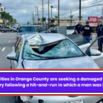 Authorities in Orange County are seeking a damaged Toyota Camry following a hit-and-run in which a man was killed