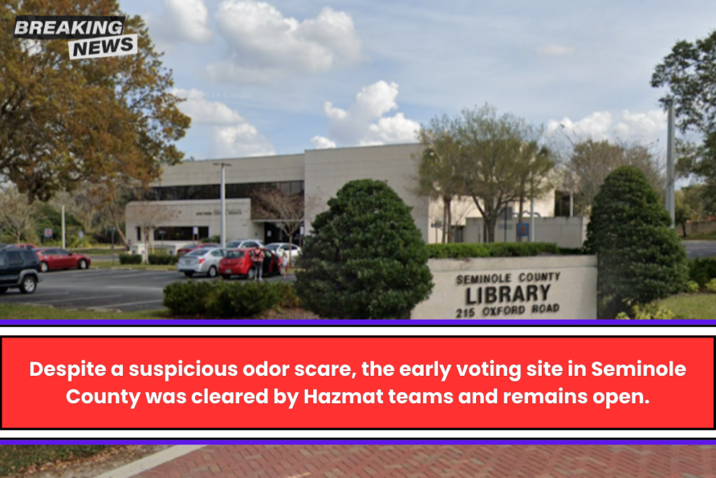 Despite a suspicious odor scare, the early voting site in Seminole County was cleared by Hazmat teams and remains open.